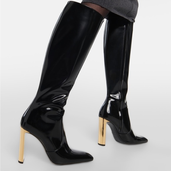 Saint Laurent “Auteuil” Black Knee-High Boots - Picture 1 of 8